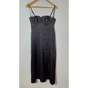 Black Romantic Underwire Bust Sultry Dress Adjustable Straps Fitted Size S